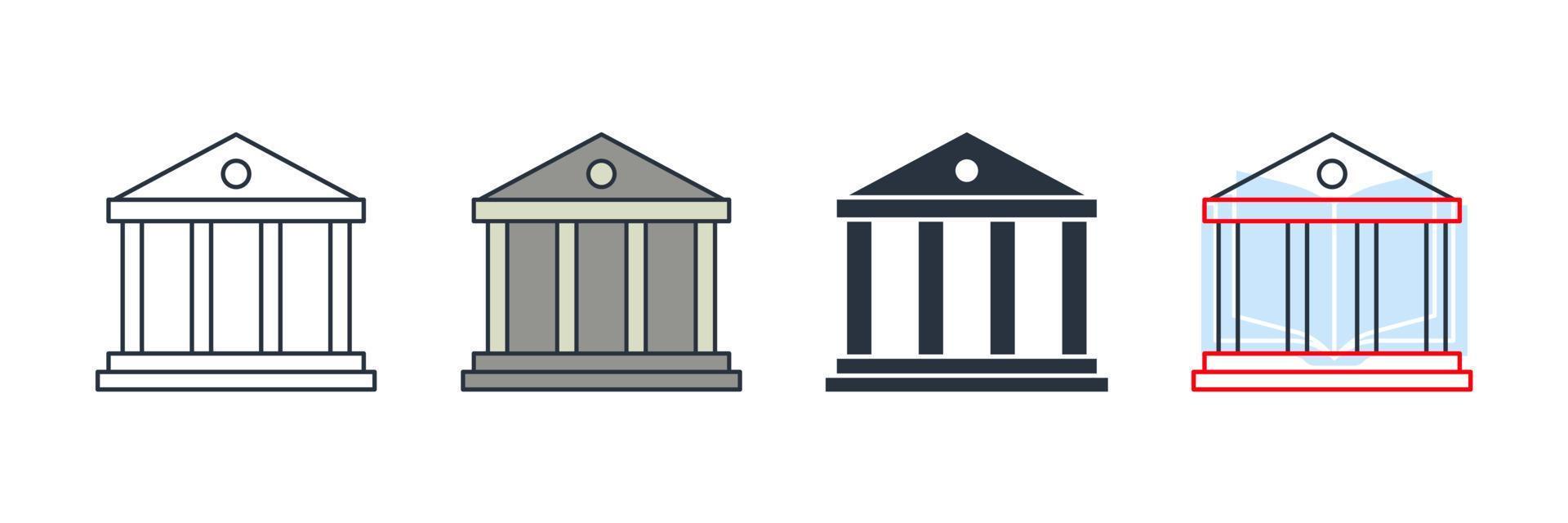 Bibliothek-Symbol-Logo-Vektor-Illustration. Bibliotheksgebäude-Symbolvorlage für Grafik- und Webdesign-Sammlung vektor