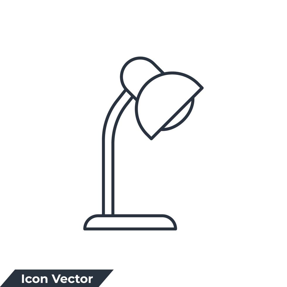 Schreibtischlampe Symbol Logo Vektor Illustration. Symbolvorlage für Desktop-Lampen für Grafik- und Webdesign-Sammlung