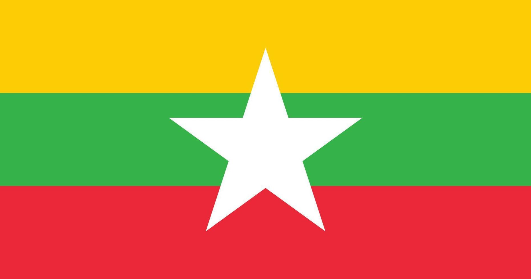 myanmar flagga med original- rgb Färg vektor illustration design