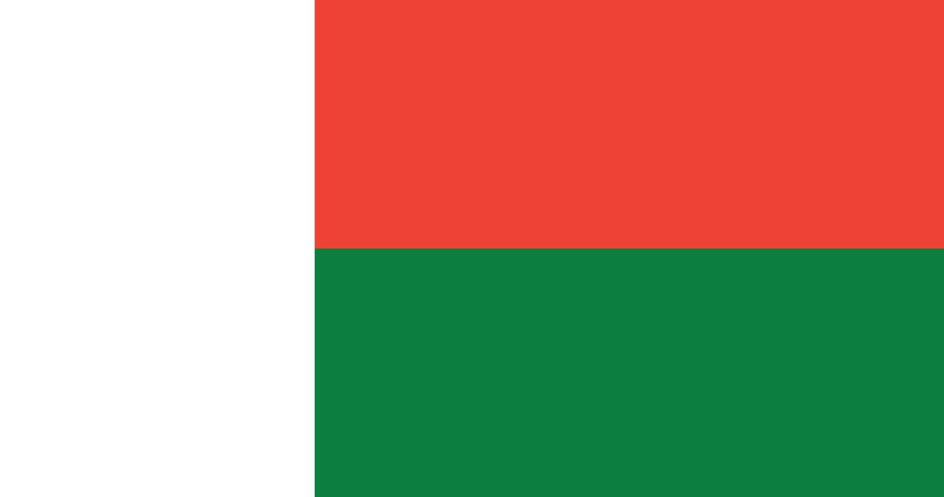 madagaskar-flagge mit ursprünglichem rgb-farbvektor-illustrationsdesign vektor