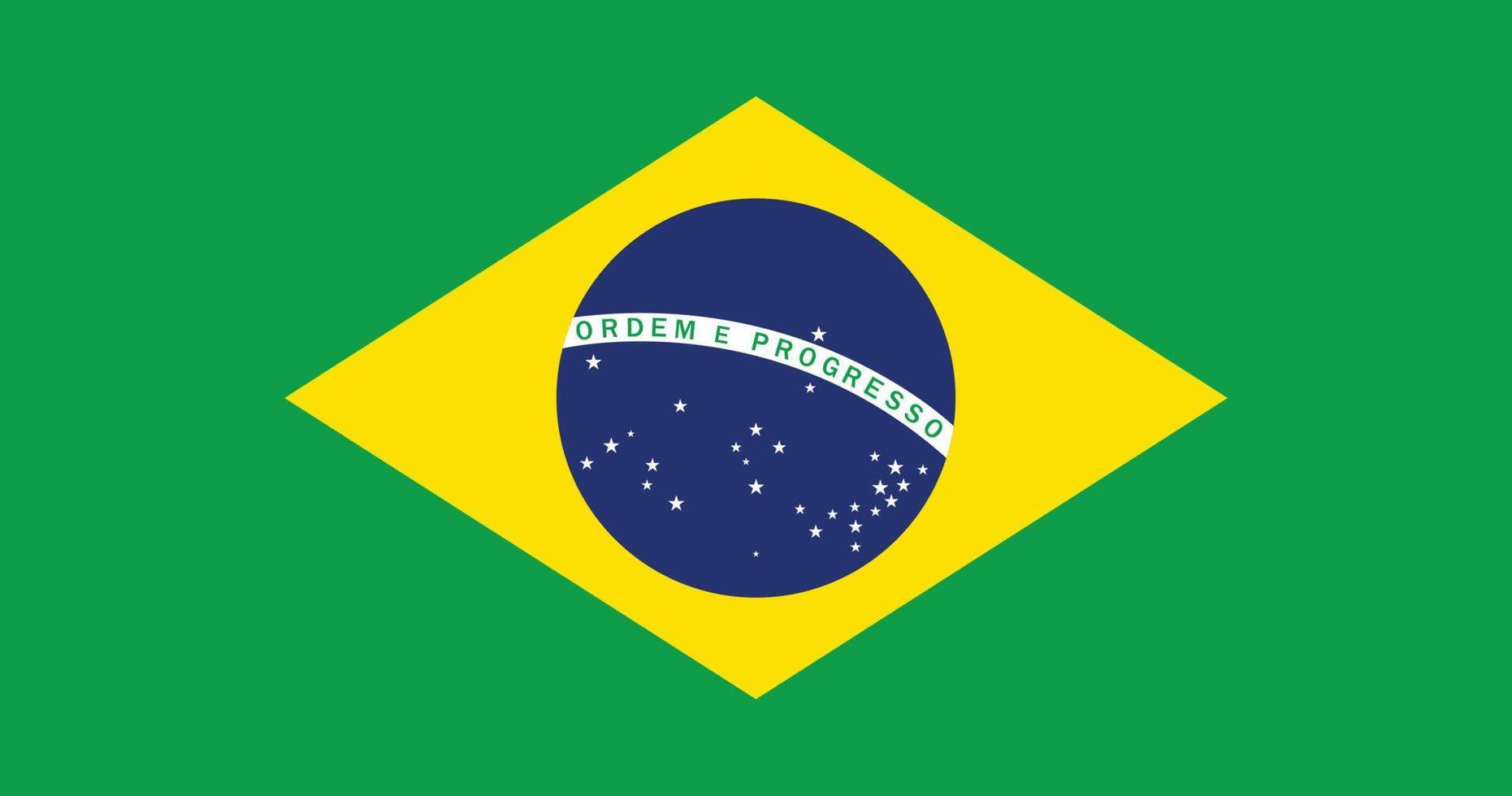 brasilianische flagge mit originalem rgb-farbvektorillustrationsdesign vektor