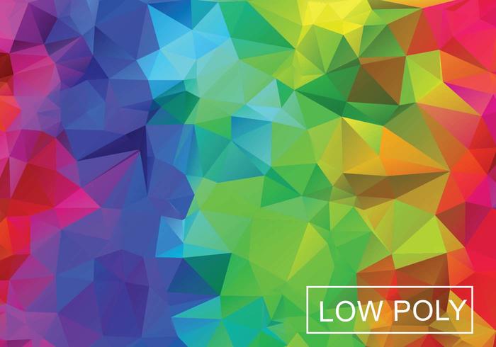 Rainbow Geometric Low Poly Vector Bakgrund