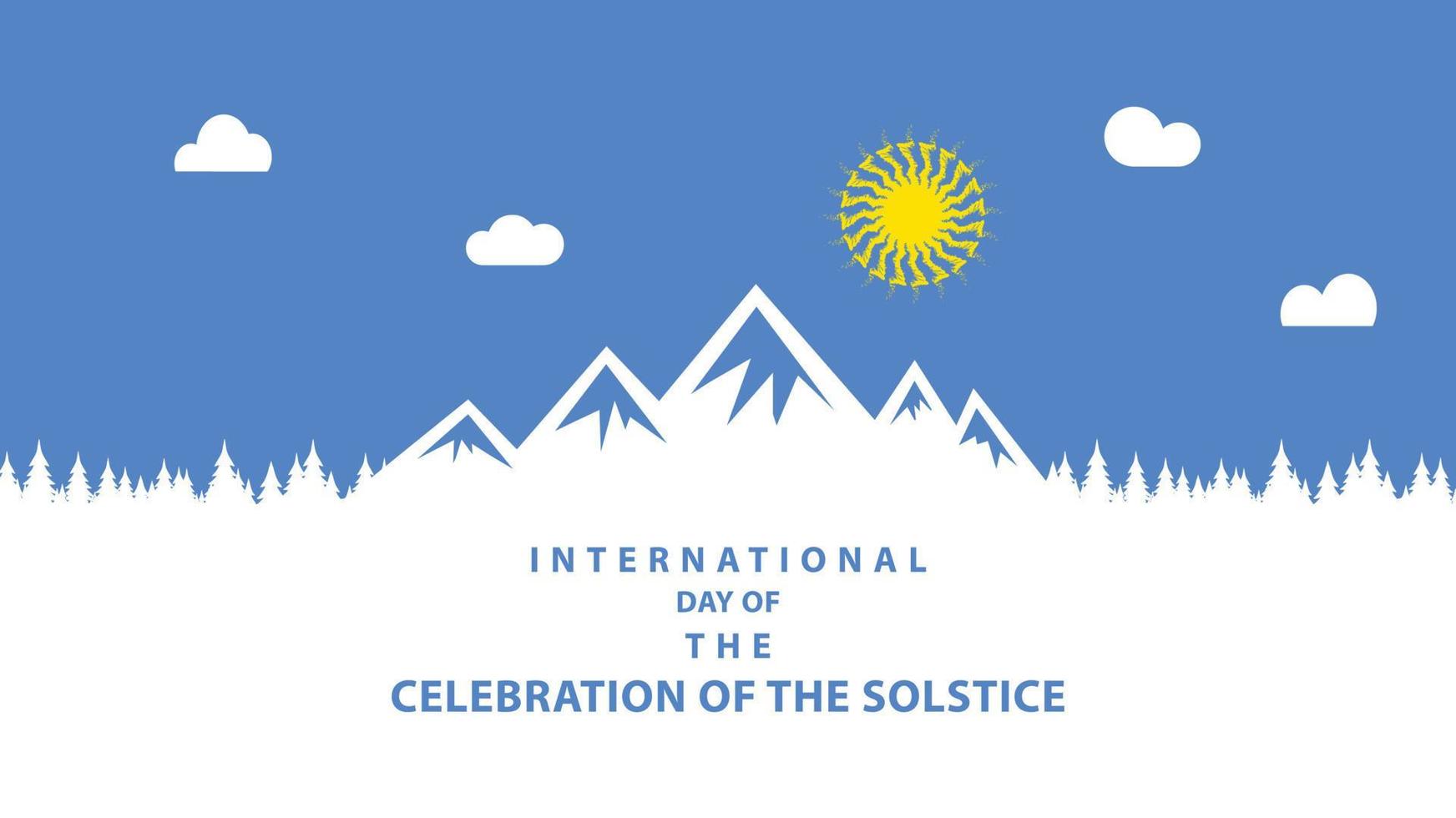 internationell dag av de firande av de solstånd. vektor illustration