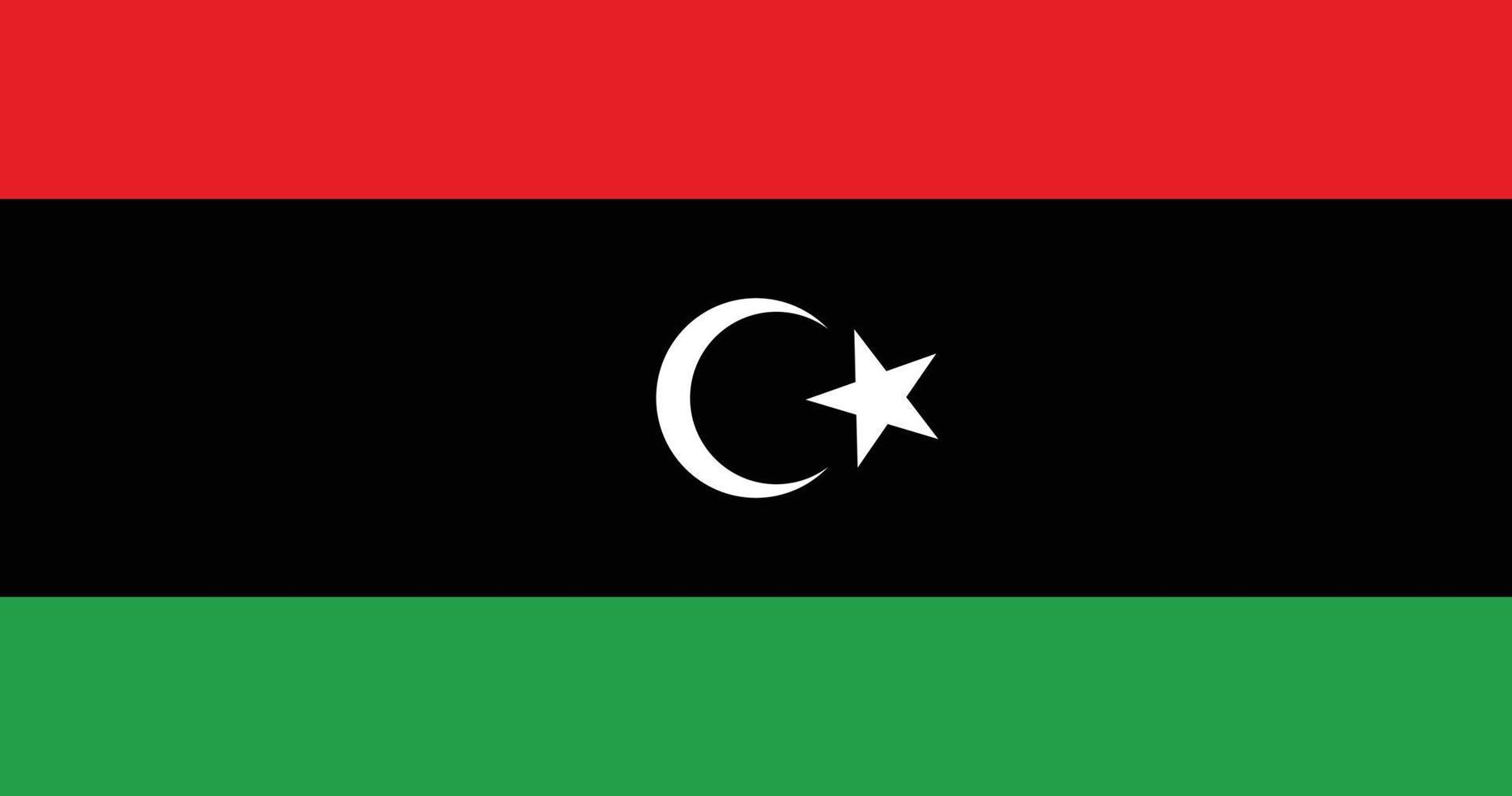 Libyen-Flagge mit ursprünglichem rgb-Farbvektor-Illustrationsdesign vektor