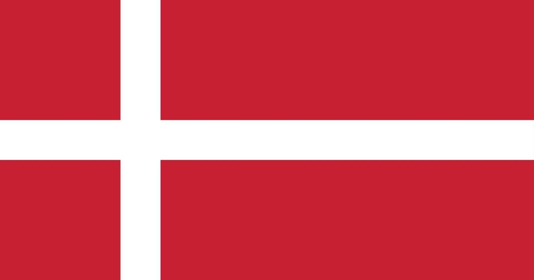 dänemark-flagge mit ursprünglichem rgb-farbvektor-illustrationsdesign vektor