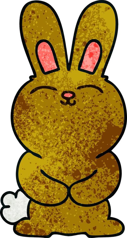 skurriles, handgezeichnetes Cartoon-Kaninchen vektor