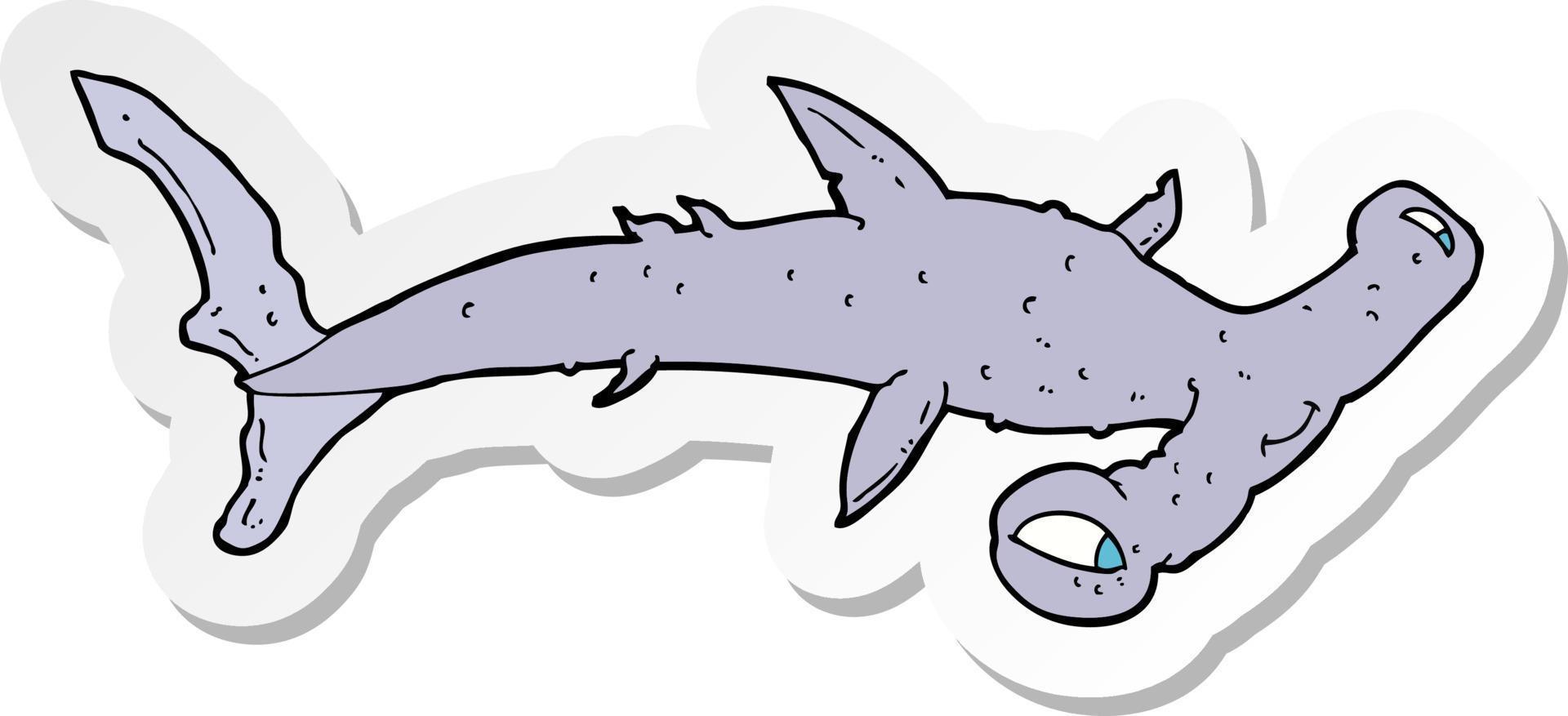 Aufkleber eines Cartoon-Hammerhais vektor