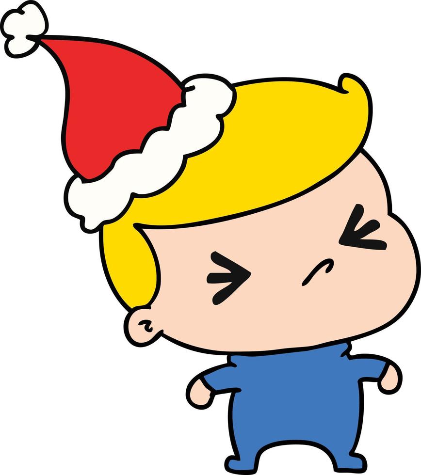 weihnachtskarikatur des kawaii jungen vektor