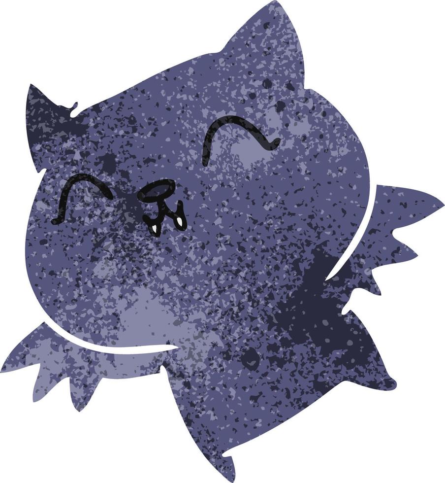 Retro-Cartoon der niedlichen kawaii Fledermaus vektor