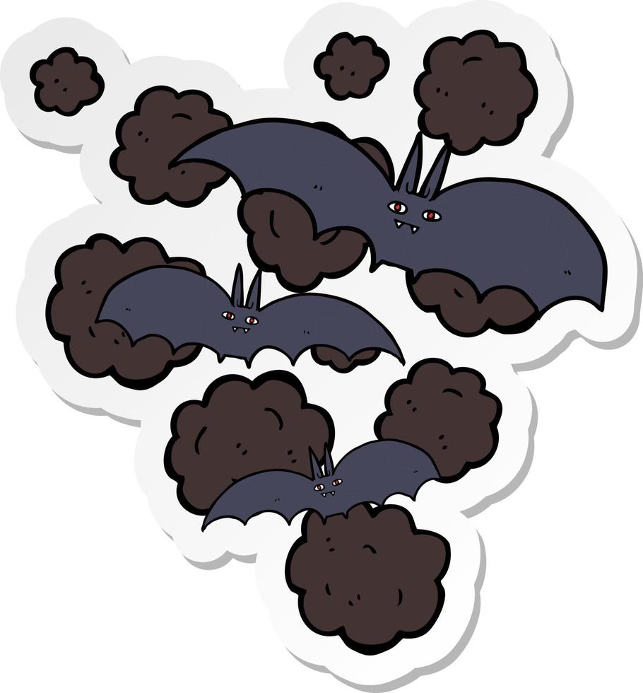 klistermärke av en tecknad vampyr fladdermöss vektor