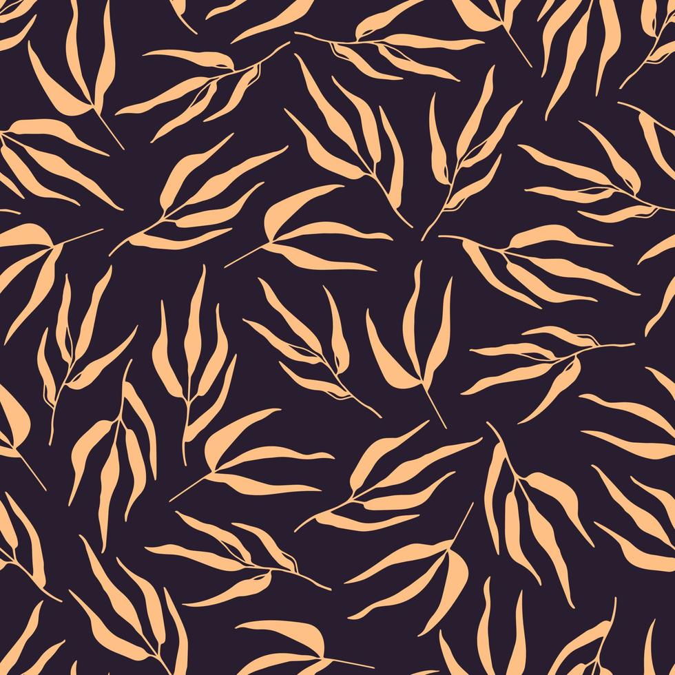 Nahtloses dunkelbeiges Muster mit Blumensträußen in einem flachen Stil für die Geschenkverpackung vektor