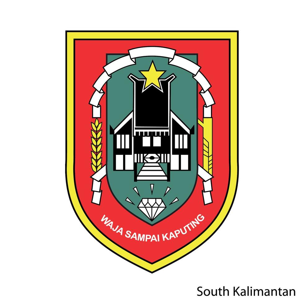 Wappen von Südkalimantan ist eine indonesische Region. Vektor