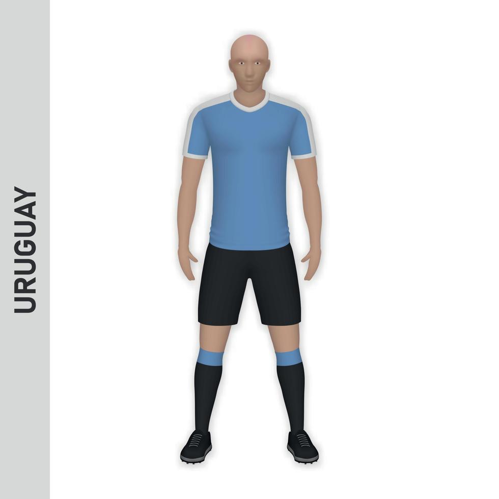 3D-realistisches Fußballspieler-Mockup. Fußball-Team-Kit-Vorlage vektor