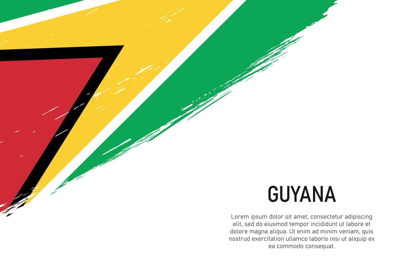 grunge styled borsta stroke bakgrund med flagga av guyana vektor