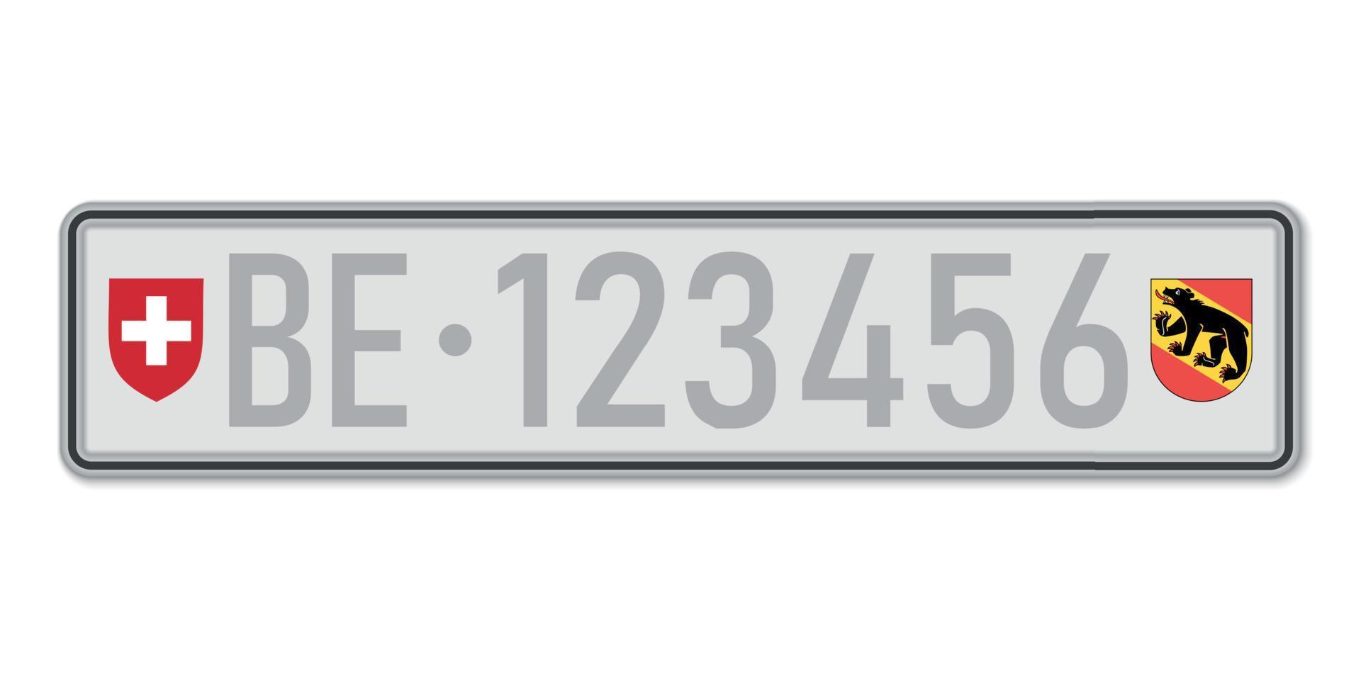 Nummernschild. Fahrzeugausweis der schweiz vektor