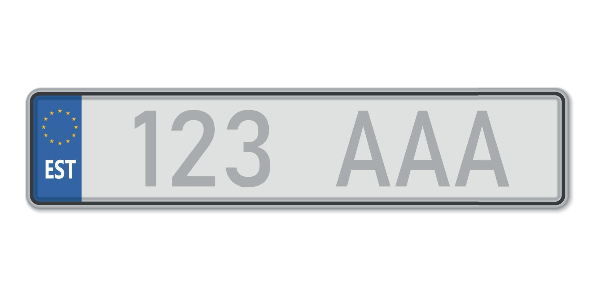 Nummernschild. Fahrzeugzulassungslizenz von estland vektor