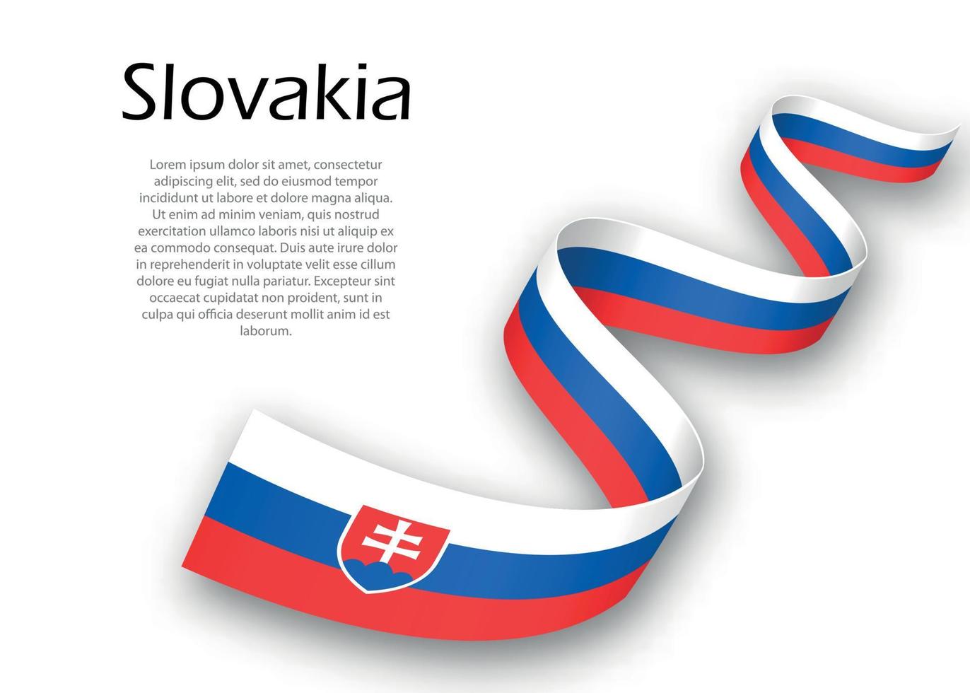 viftande band eller banderoll med Slovakiens flagga vektor