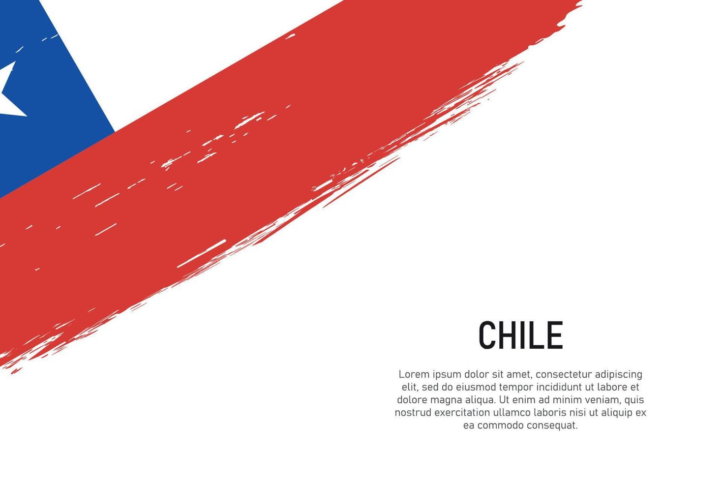 Grunge-Stil Pinselstrich Hintergrund mit Flagge von Chile vektor