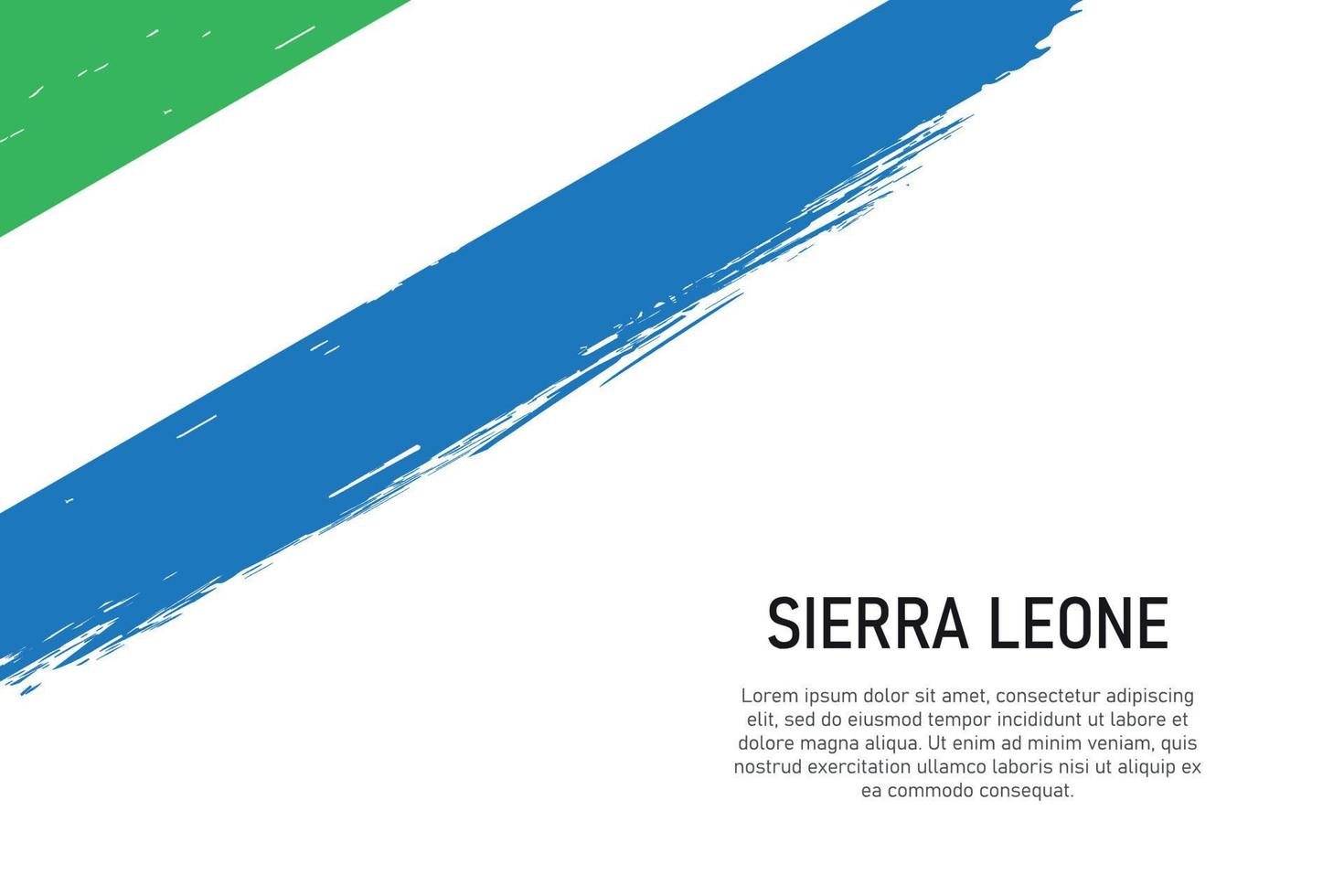 grunge styled borsta stroke bakgrund med flagga av sierra leone vektor