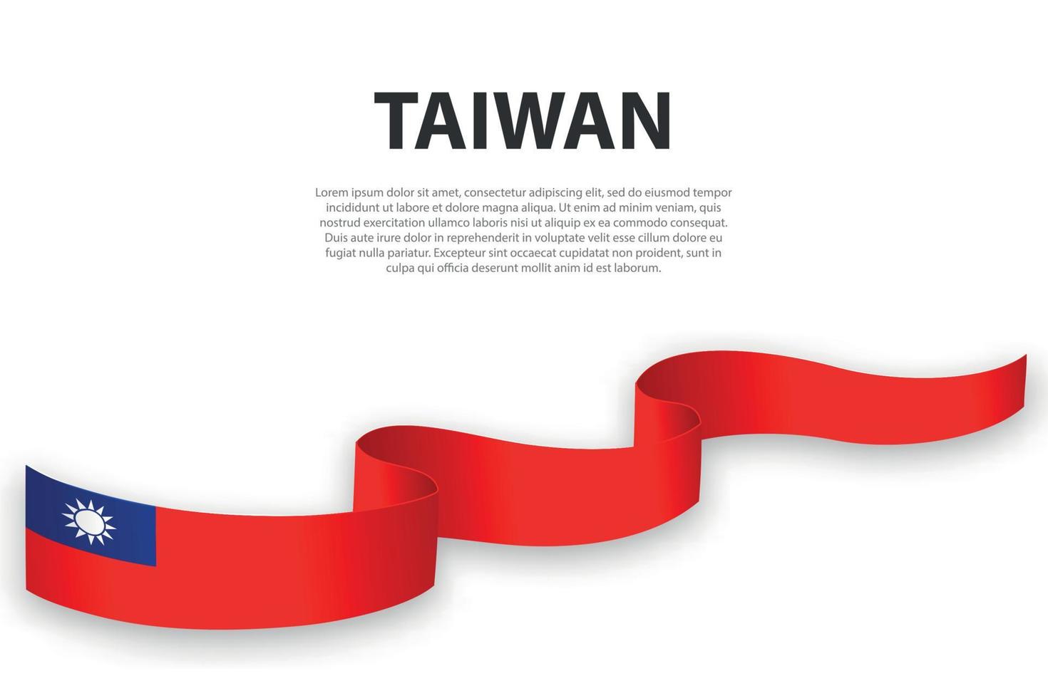 viftande band eller banderoll med taiwans flagga vektor