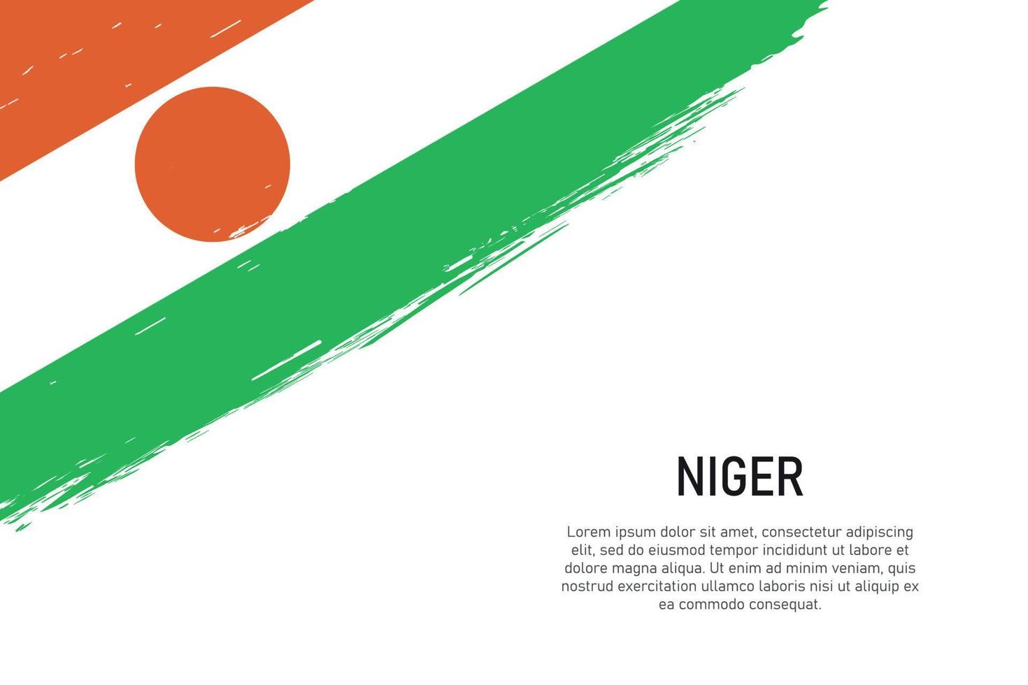 Grunge-Stil Pinselstrich Hintergrund mit Flagge von Niger vektor