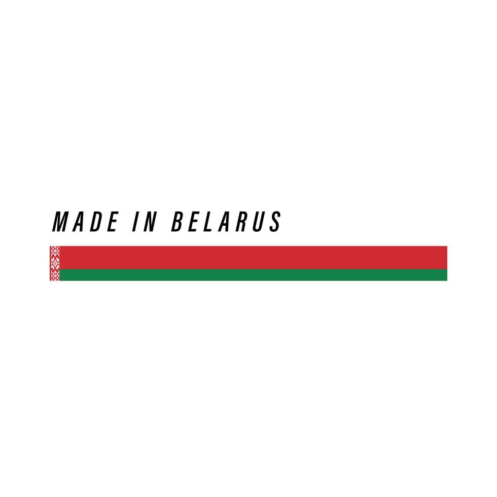 tillverkad i belarus, bricka eller märka med flagga isolerat vektor