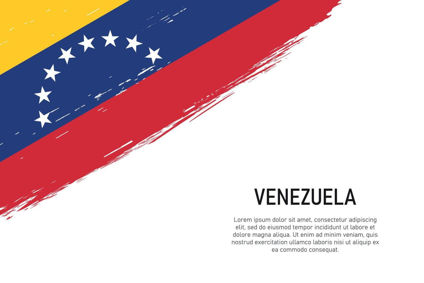 grunge styled borsta stroke bakgrund med flagga av venezuela vektor