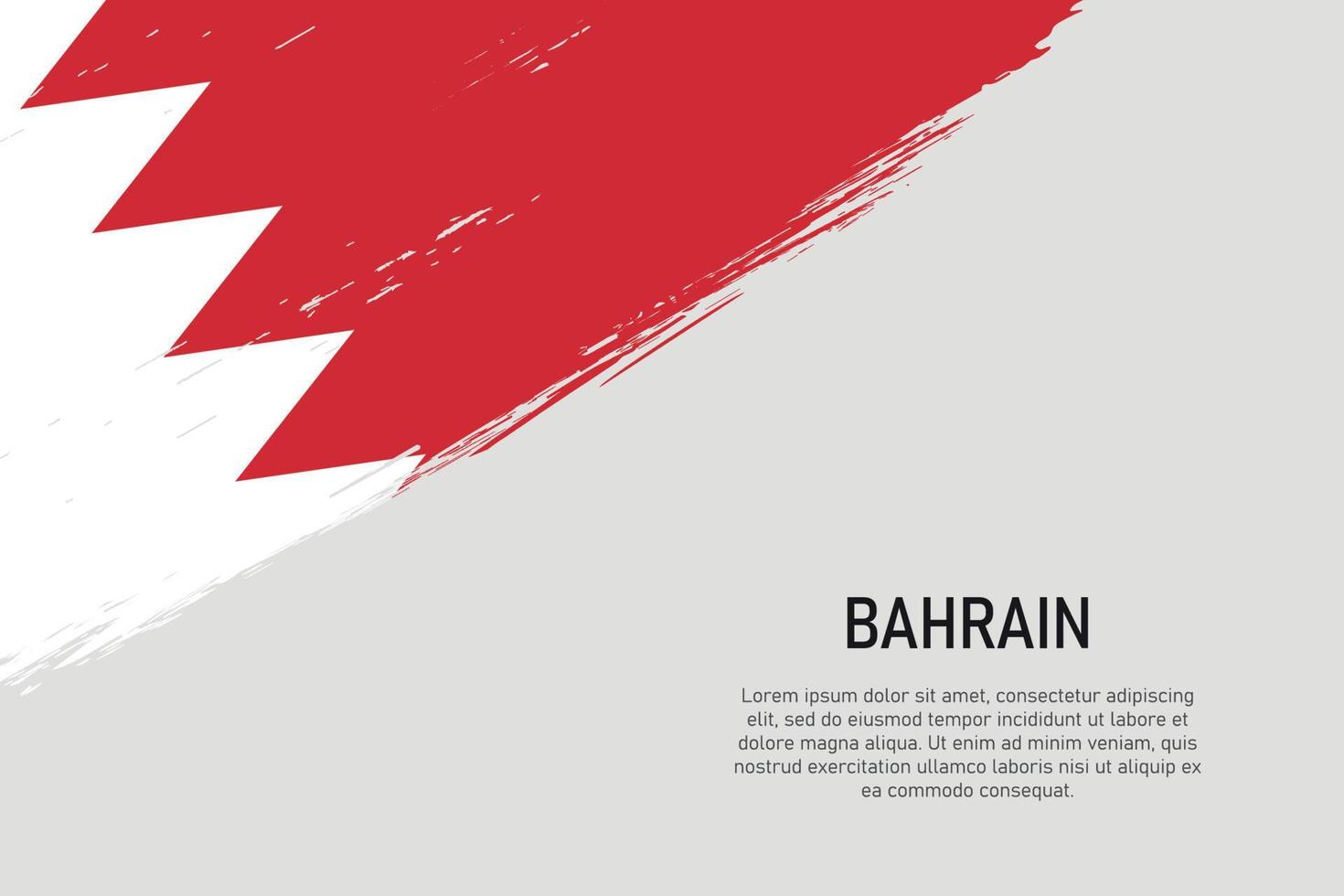 grunge styled borsta stroke bakgrund med flagga av bahrain vektor