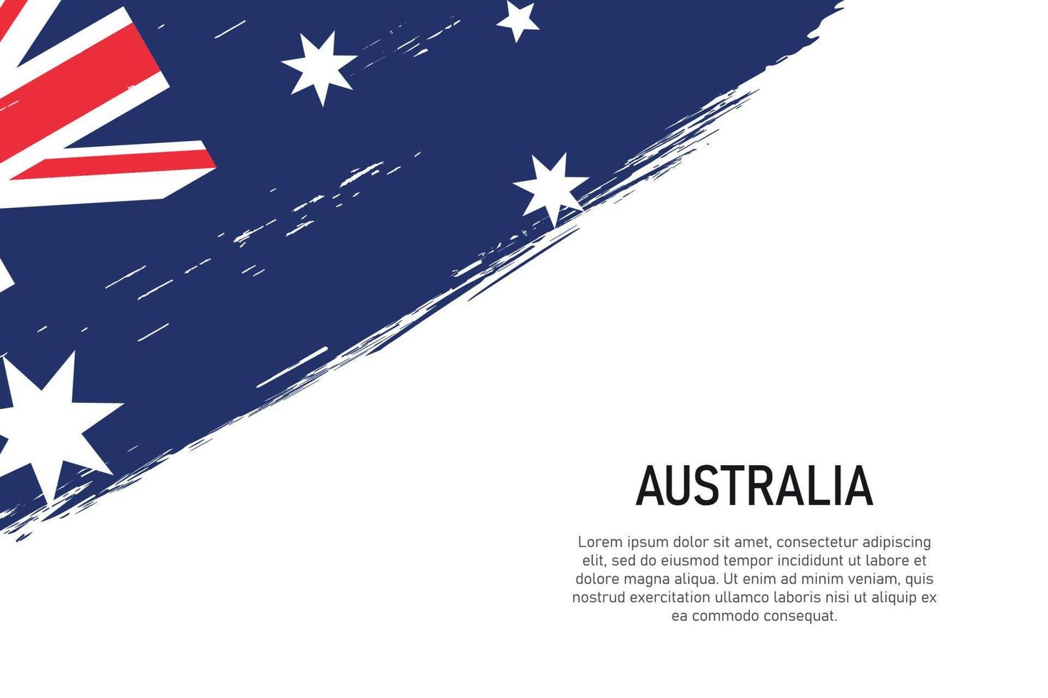 grunge gestalteter pinselstrichhintergrund mit flagge von australien vektor