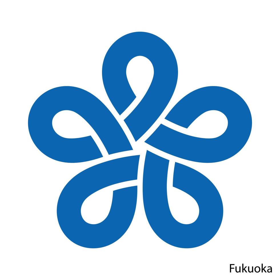 täcka av vapen av fukuoka är en japan prefektur. vektor emblem