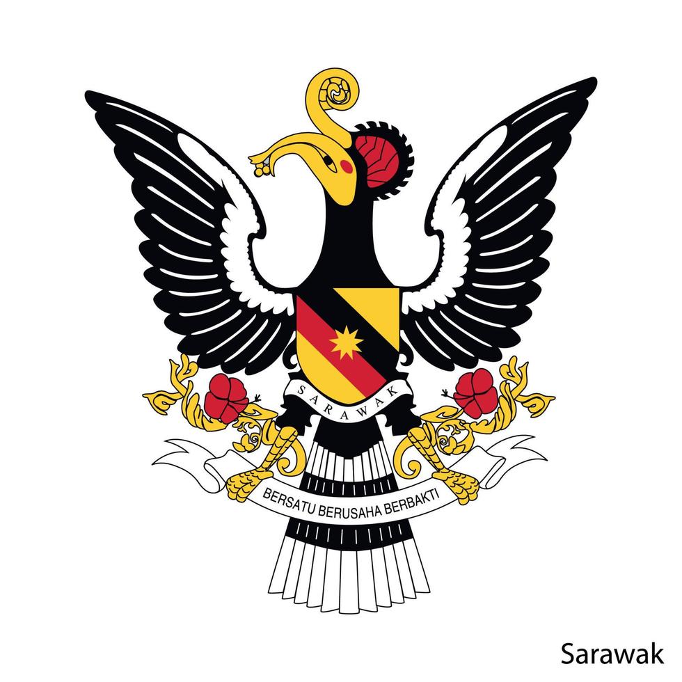 täcka av vapen av sarawak är en malaysiska område. vektor emblem