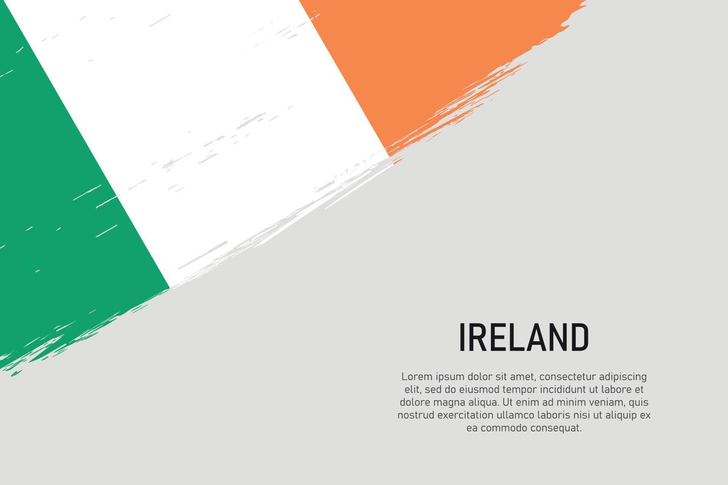 Grunge-Stil Pinselstrich Hintergrund mit Flagge von Irland vektor