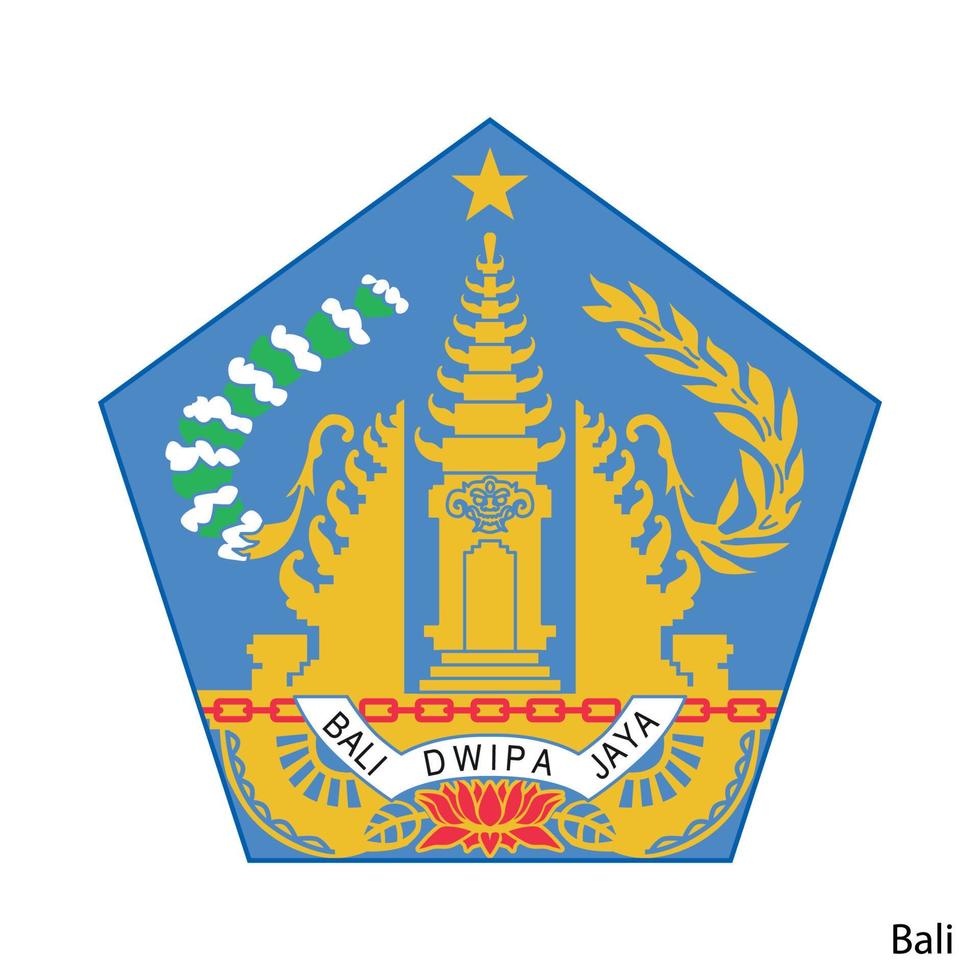 täcka av vapen av bali är en indonesiska område. vektor emblem
