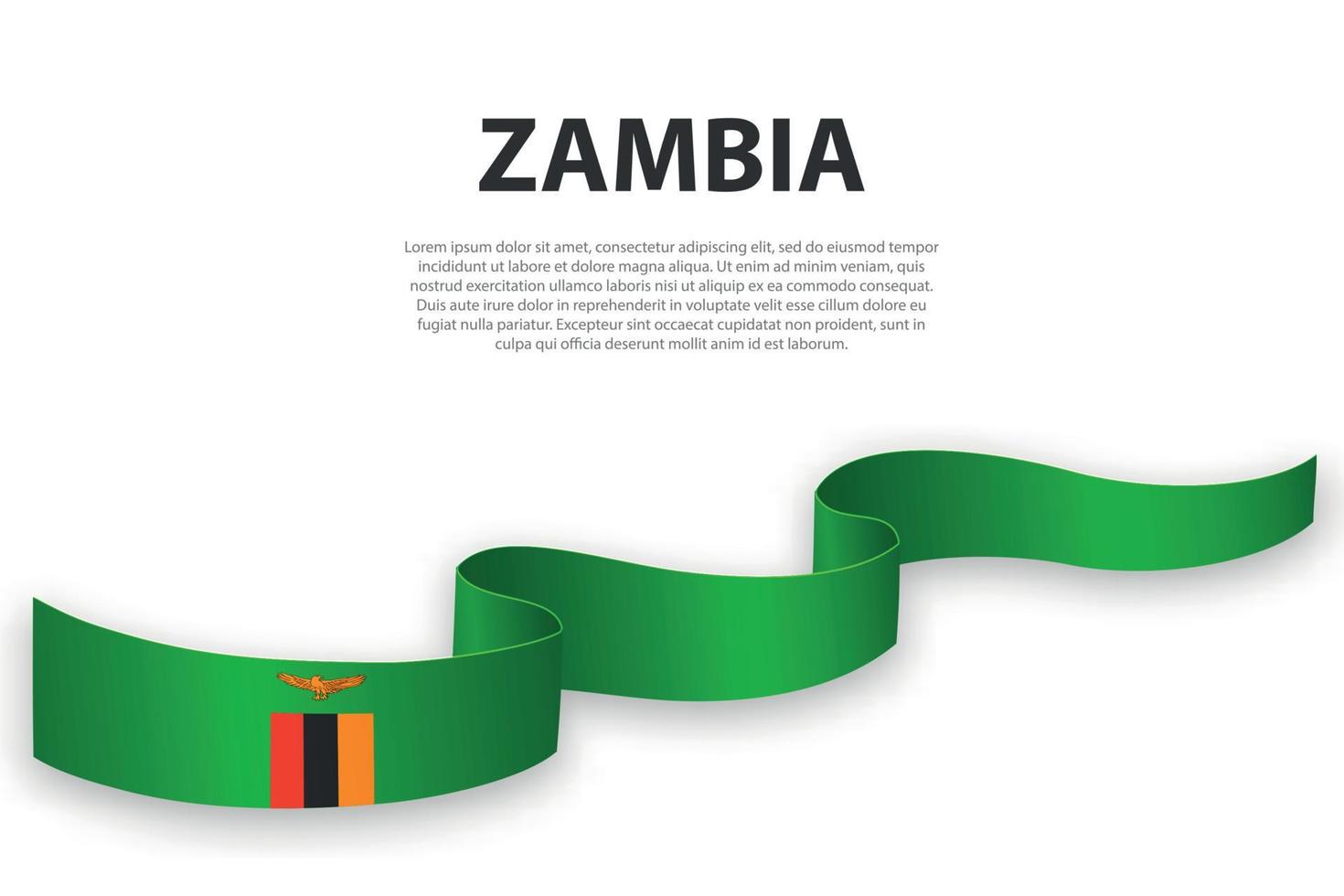 vinka band eller baner med flagga av zambia vektor