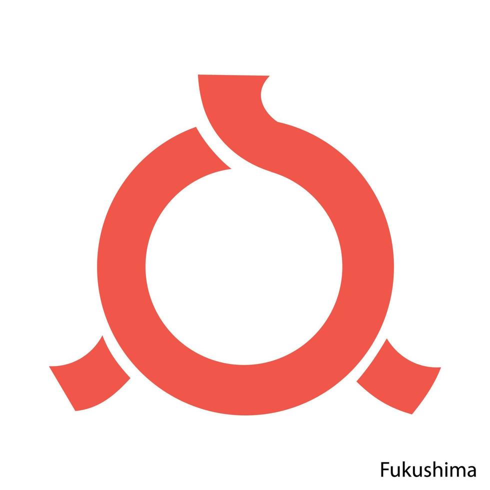 Wappen von Fukushima ist eine japanische Präfektur. Vektor-Emblem vektor