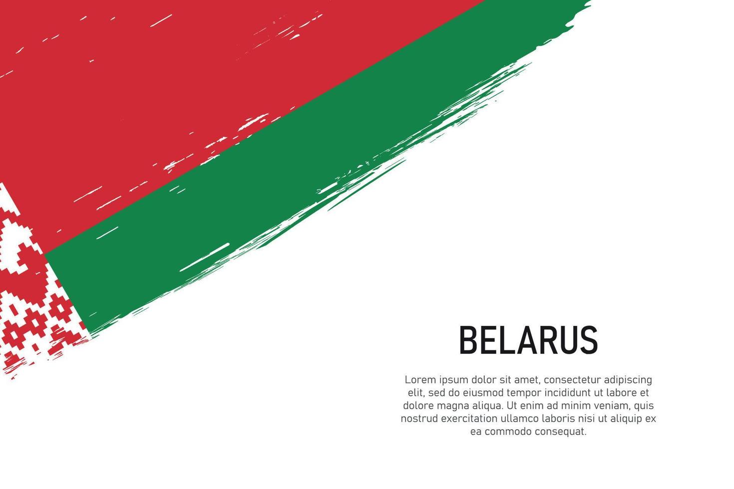 Grunge-Stil Pinselstrich Hintergrund mit Flagge von Weißrussland vektor