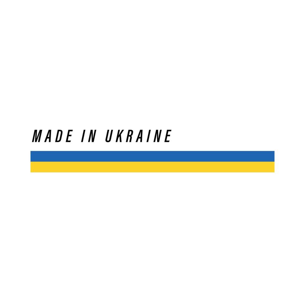 hergestellt in der ukraine, abzeichen oder etikett mit flagge isoliert vektor