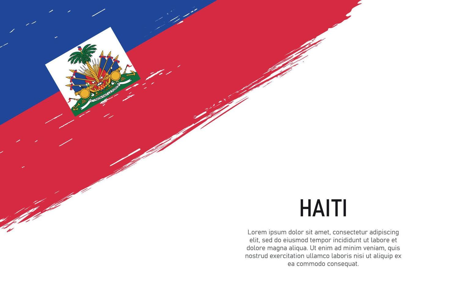 Grunge-Stil Pinselstrich Hintergrund mit Flagge von Haiti vektor