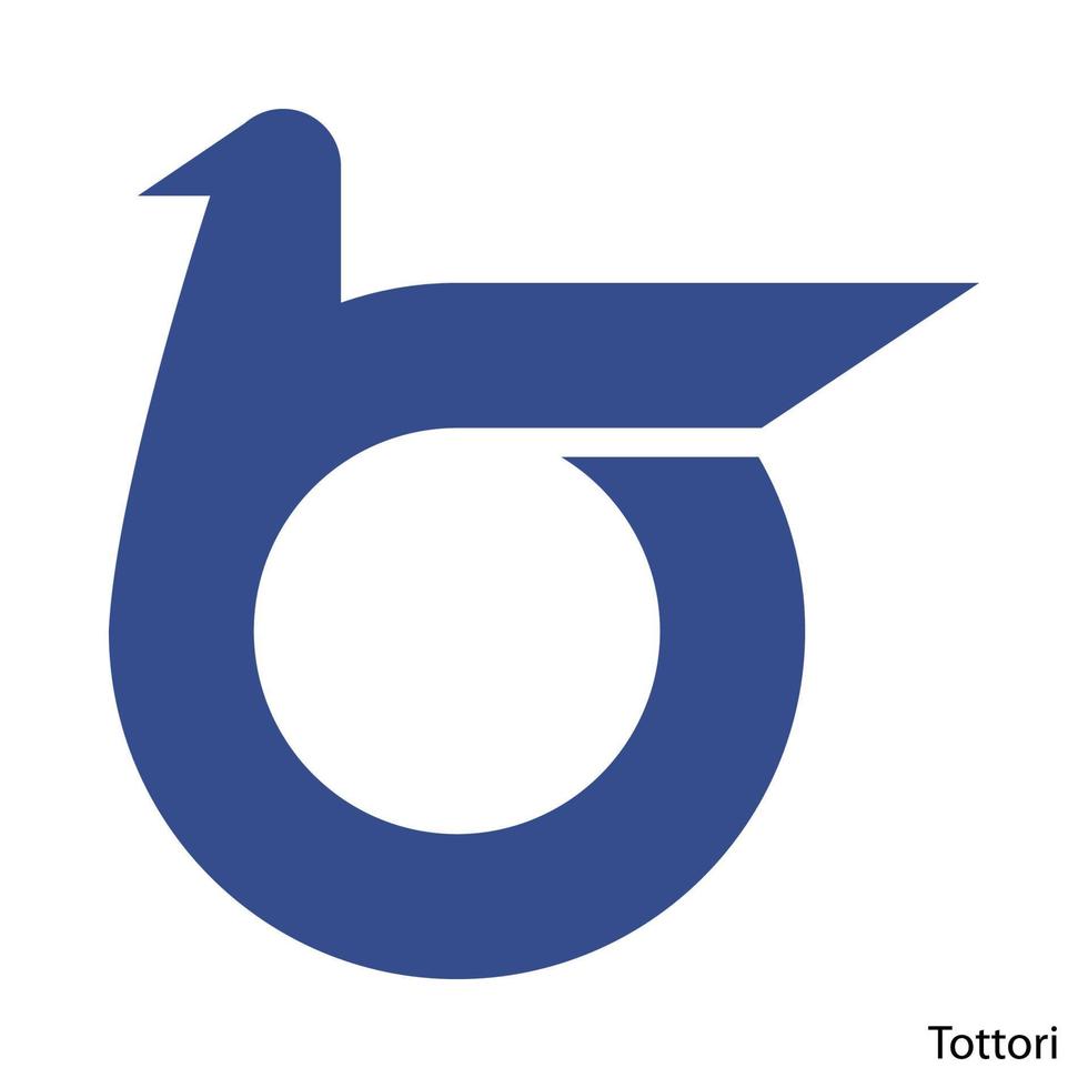 täcka av vapen av tottori är en japan prefektur. vektor emblem