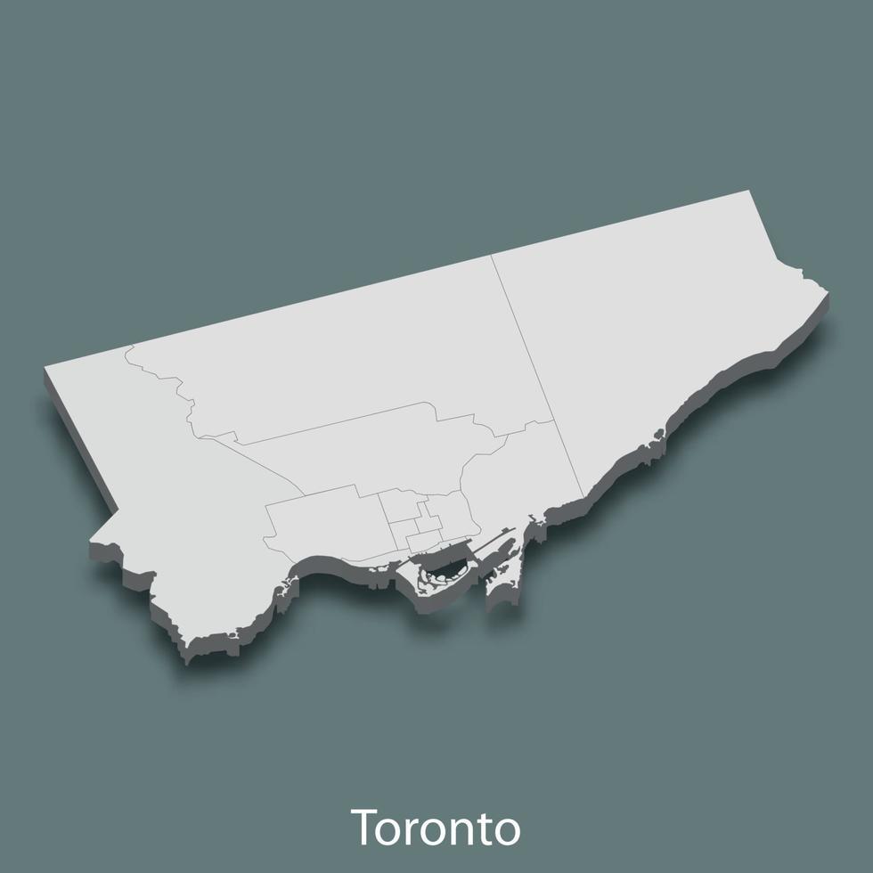 3d isometrisk Karta av toronto är en stad av kanada vektor