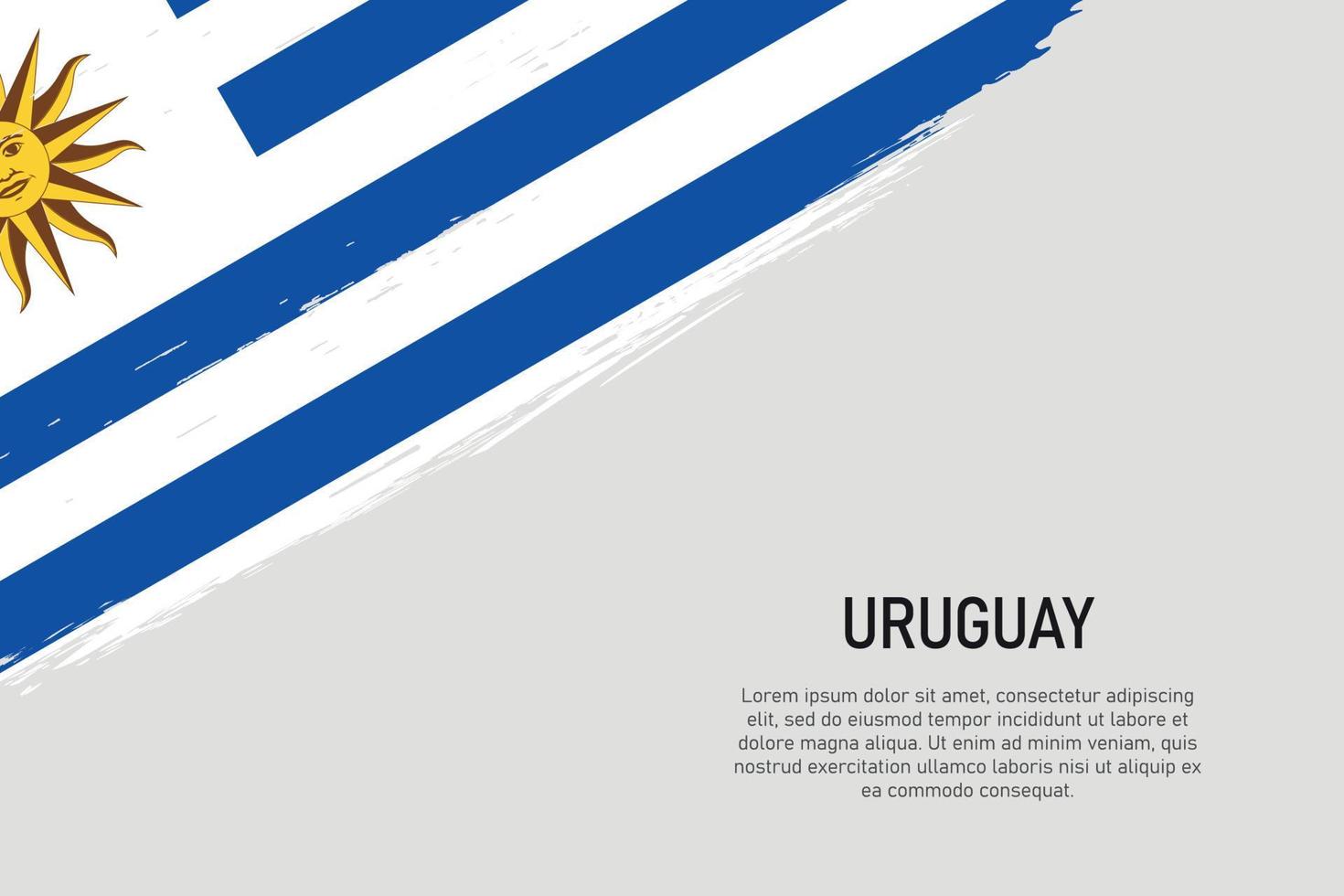 grunge gestalteter pinselstrichhintergrund mit flagge von uruguay vektor