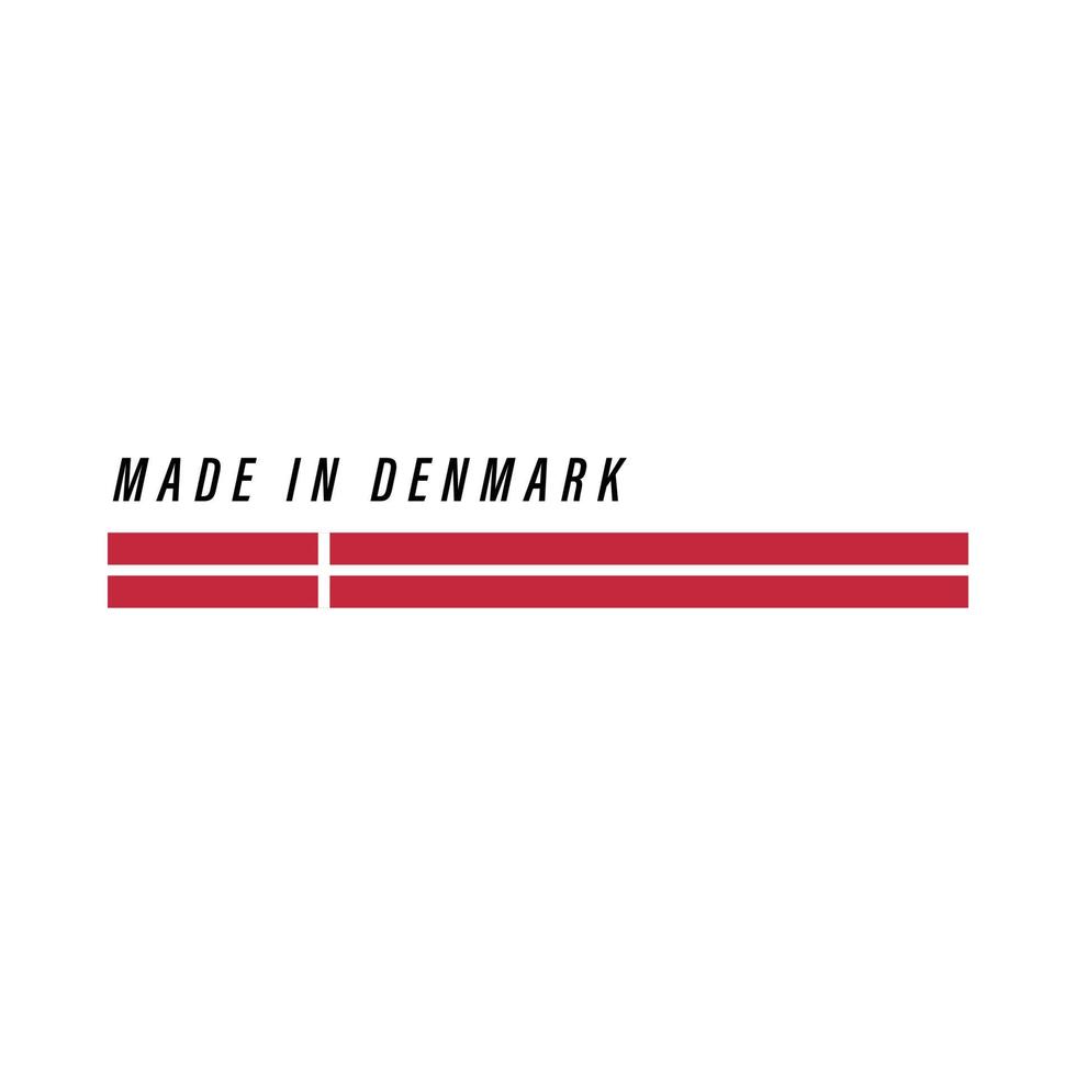 tillverkad i Danmark, bricka eller märka med flagga isolerat vektor