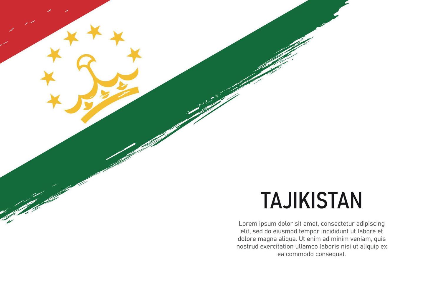 Grunge-Stil Pinselstrich Hintergrund mit Flagge von Tadschikistan vektor