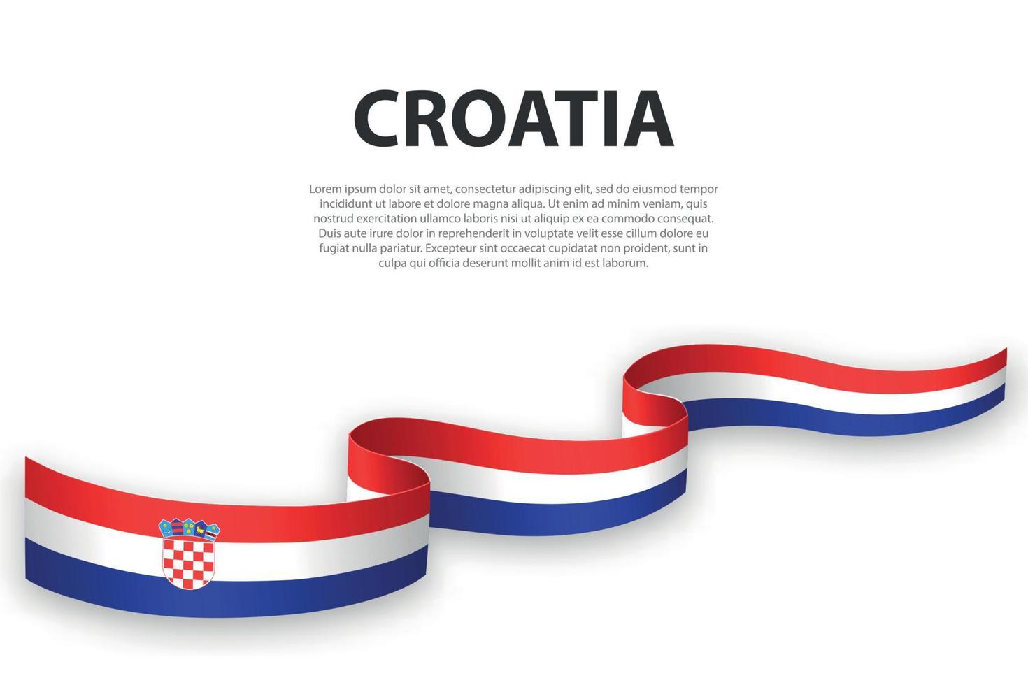 schwenkendes band oder banner mit flagge von kroatien. vektor