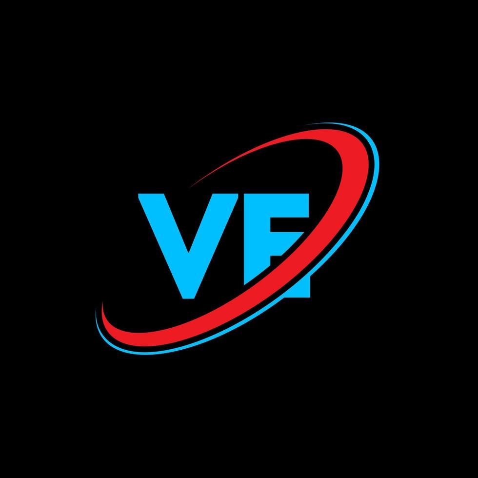 ve ve Brief Logo-Design. Anfangsbuchstabe ve verknüpfte Kreis-Monogramm-Logo in Großbuchstaben rot und blau. VE-Logo, VE-Design. ve, ve vektor