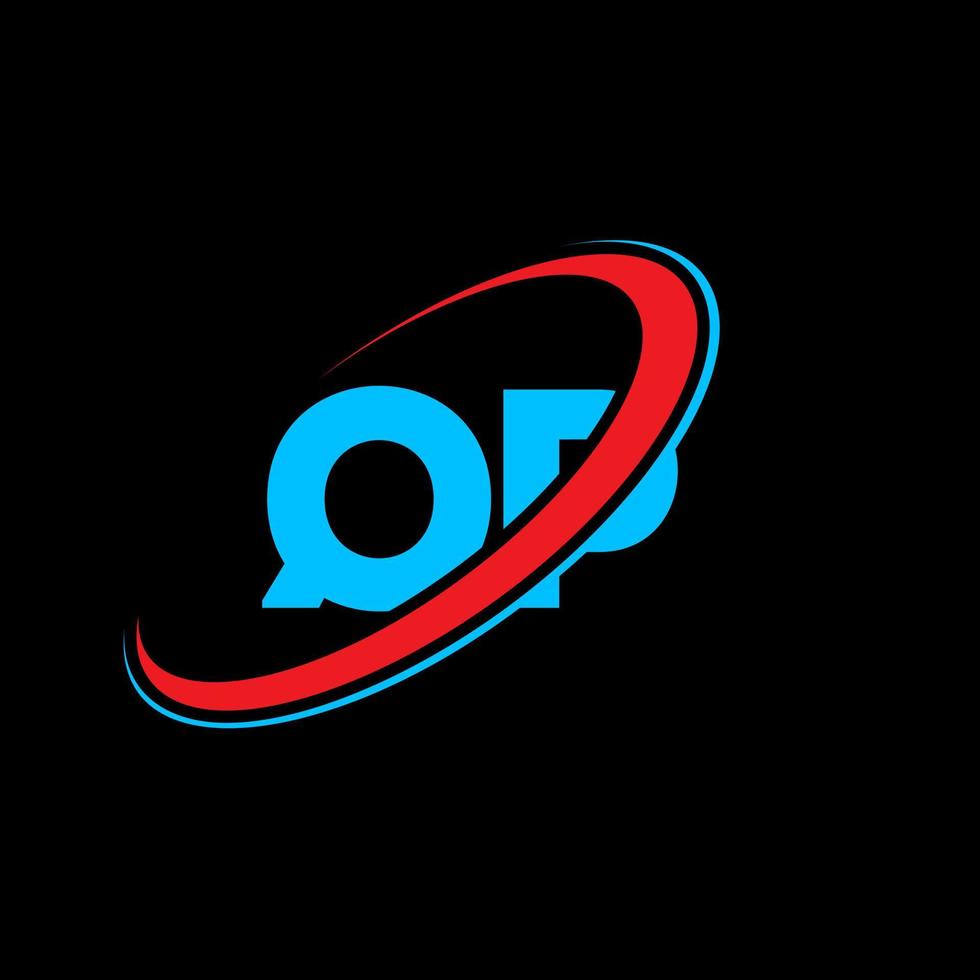 qp qp Buchstabe Logo-Design. Anfangsbuchstabe qp verknüpfter Kreis Monogramm-Logo in Großbuchstaben rot und blau. qp-Logo, qp-Design. qp, qp vektor