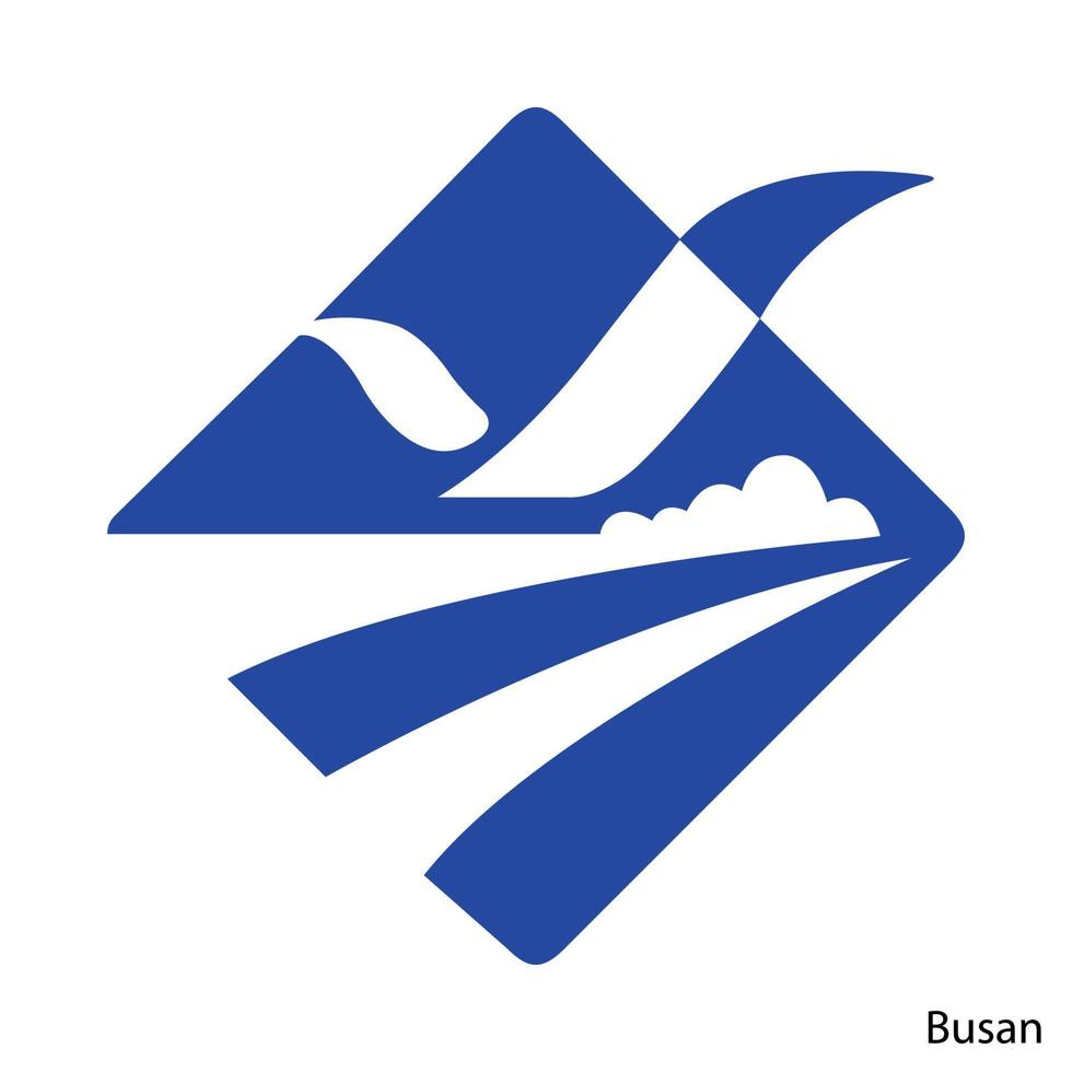 Wappen von Busan ist eine südkoreanische Region. Vektor-Emblem vektor