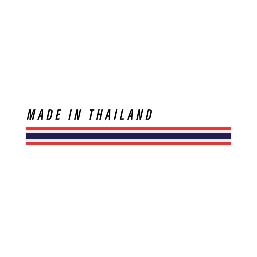 hergestellt in thailand, abzeichen oder etikett mit flagge isoliert vektor