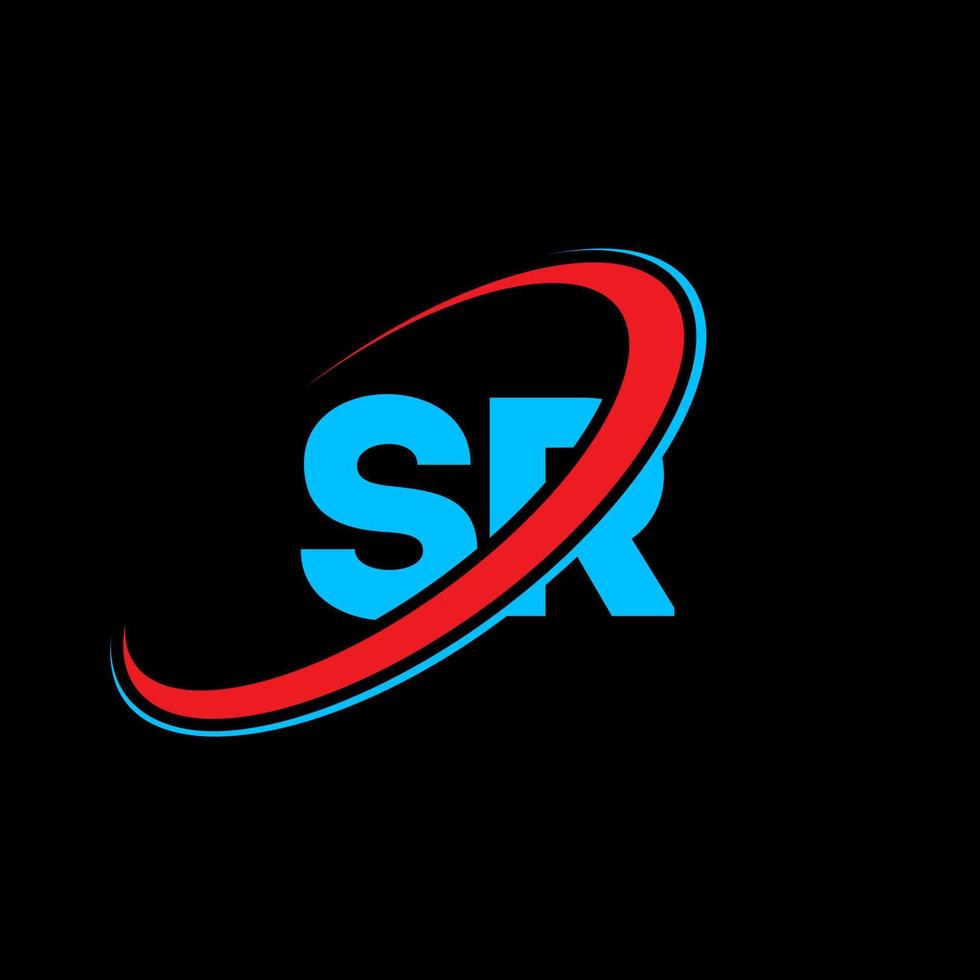 sr sr-Buchstaben-Logo-Design. anfangsbuchstabe sr verknüpfter kreis großbuchstaben monogramm logo rot und blau. SR-Logo, SR-Design. sr, sr vektor