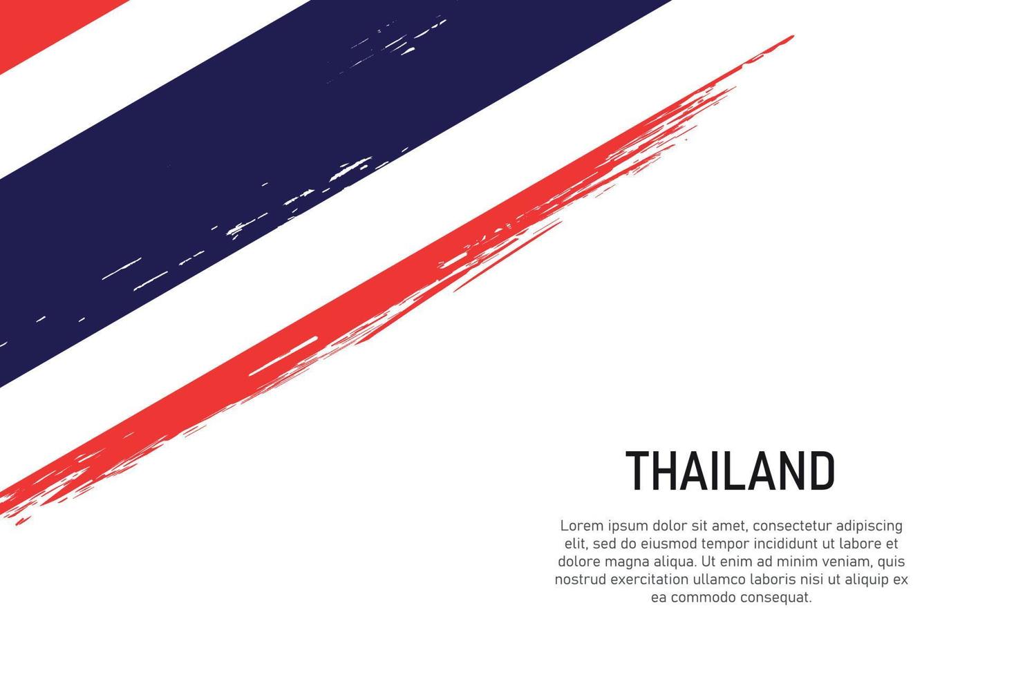 grunge gestalteter pinselstrichhintergrund mit flagge von thailand vektor